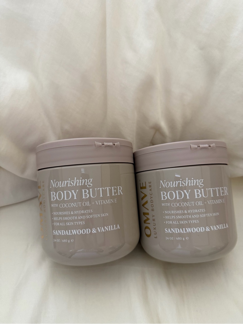 OMAVE Nourishing Body Butter, Coconut Oil&Vitamin E, Sandalwood & Vanilla -2 PK